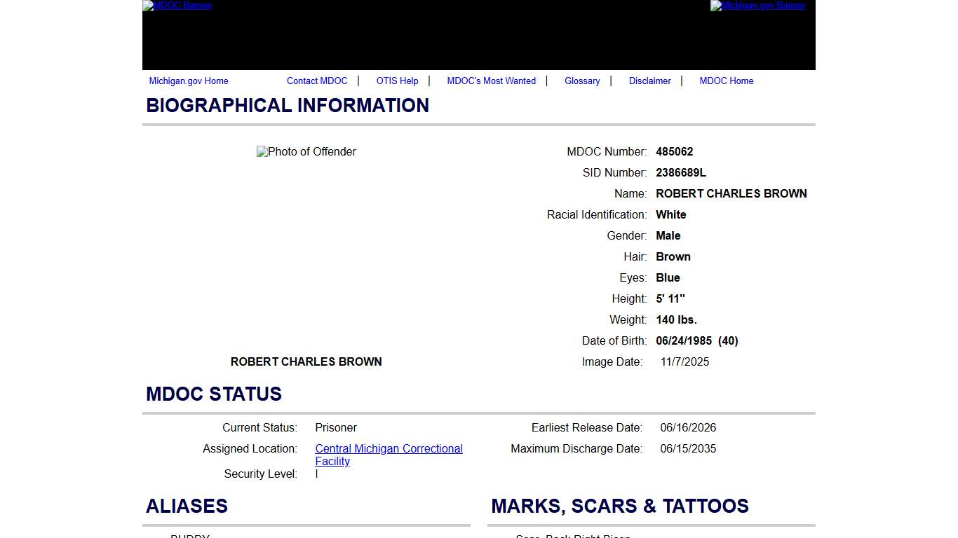 Offender Tracking Information System (OTIS) - Offender Profile